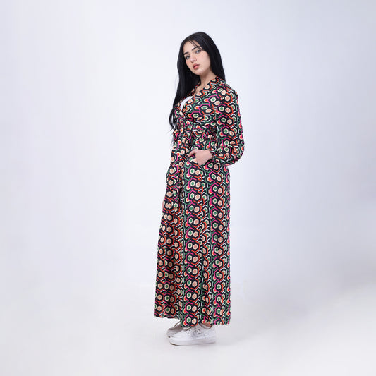 Patterned Croisee Dress