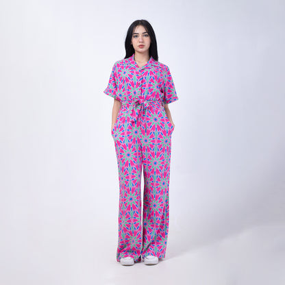 Summery Floral Jumpsuit with Side Pockets