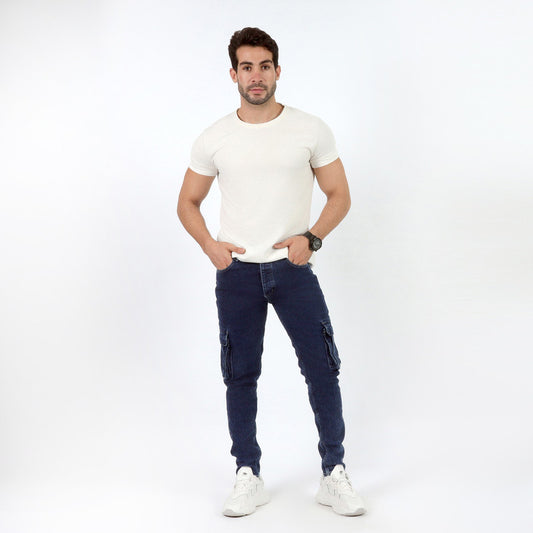 Navy Cargo Jeans