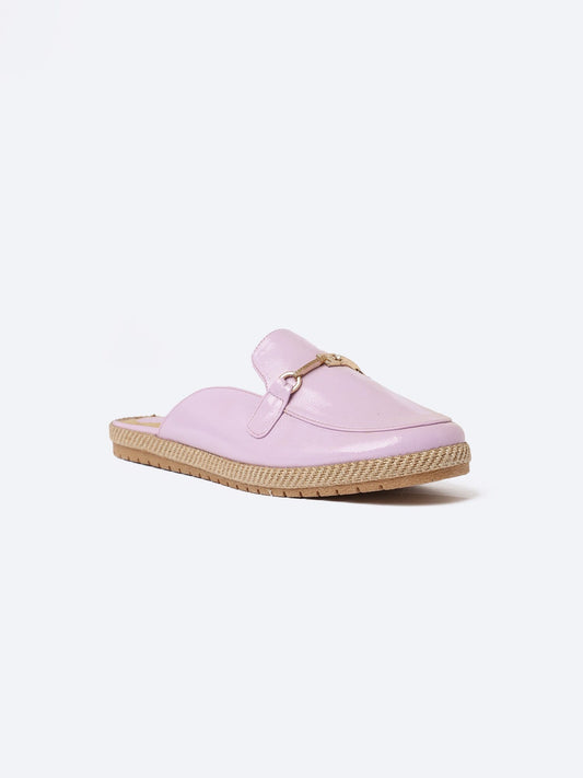 Leather Verneh Flat Slipper Round Design With Accessories