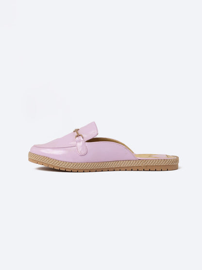 Leather Verneh Flat Slipper Round Design With Accessories