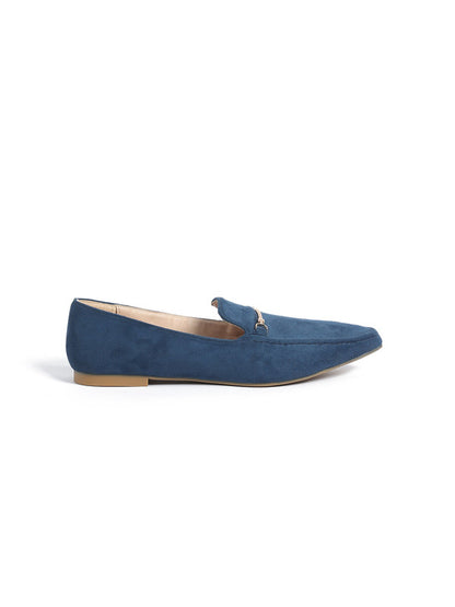 Suede Flat Ballerina Shoes Sharp Edge With Accessories