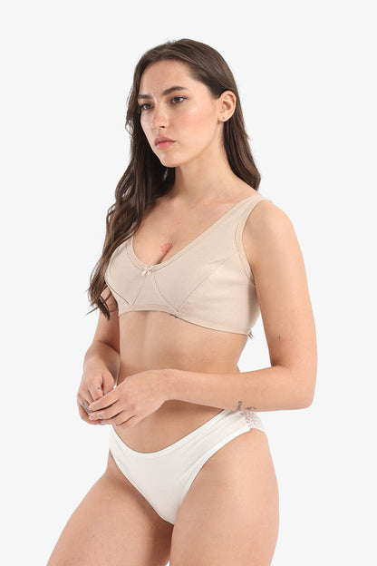 Full Bust Wireless Bra - Beige