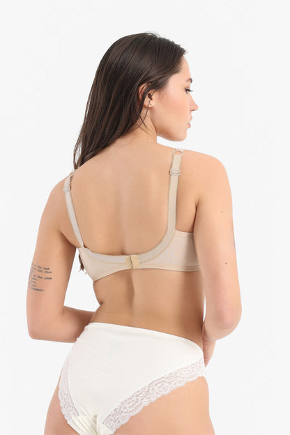 Full Bust Wireless Bra - Beige