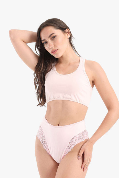 Cropped Tank Top Sport Bra - Off White