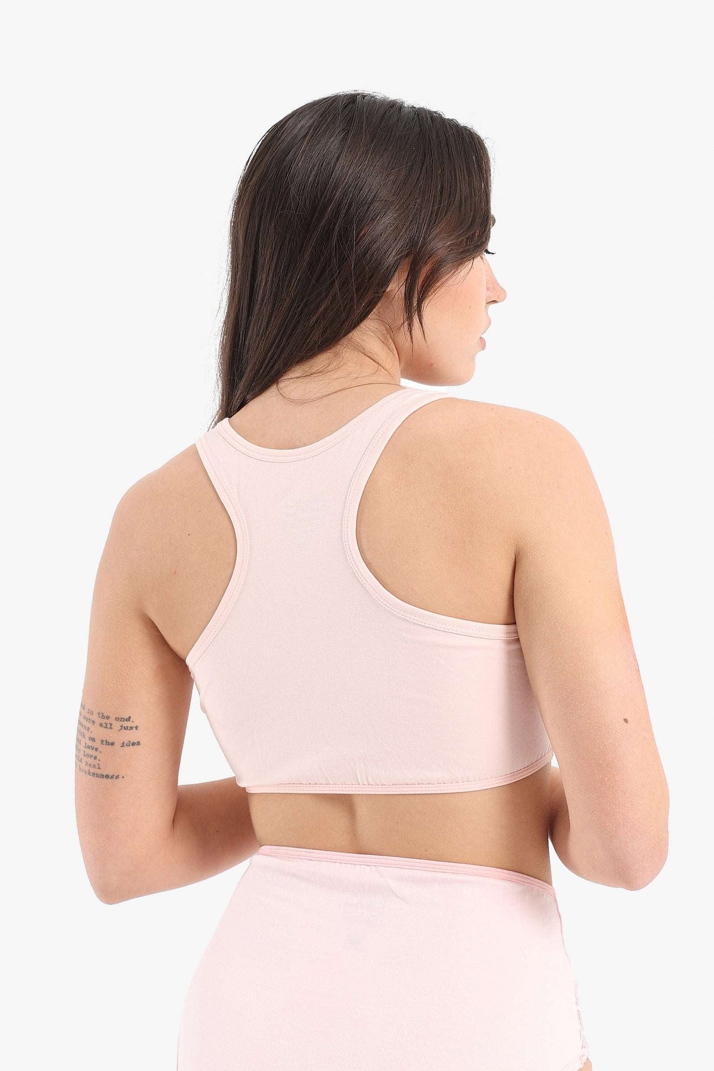 Cropped Tank Top Sport Bra - Off White