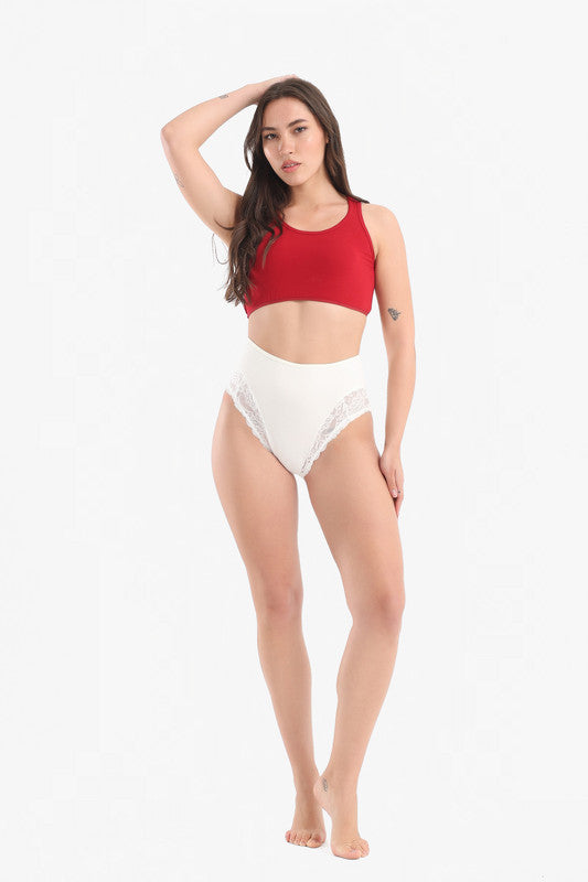 Cropped Tank Top Sport Bra - Red