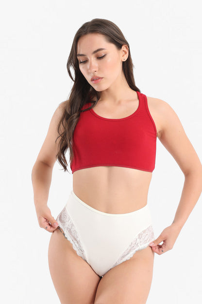 Cropped Tank Top Sport Bra - Red