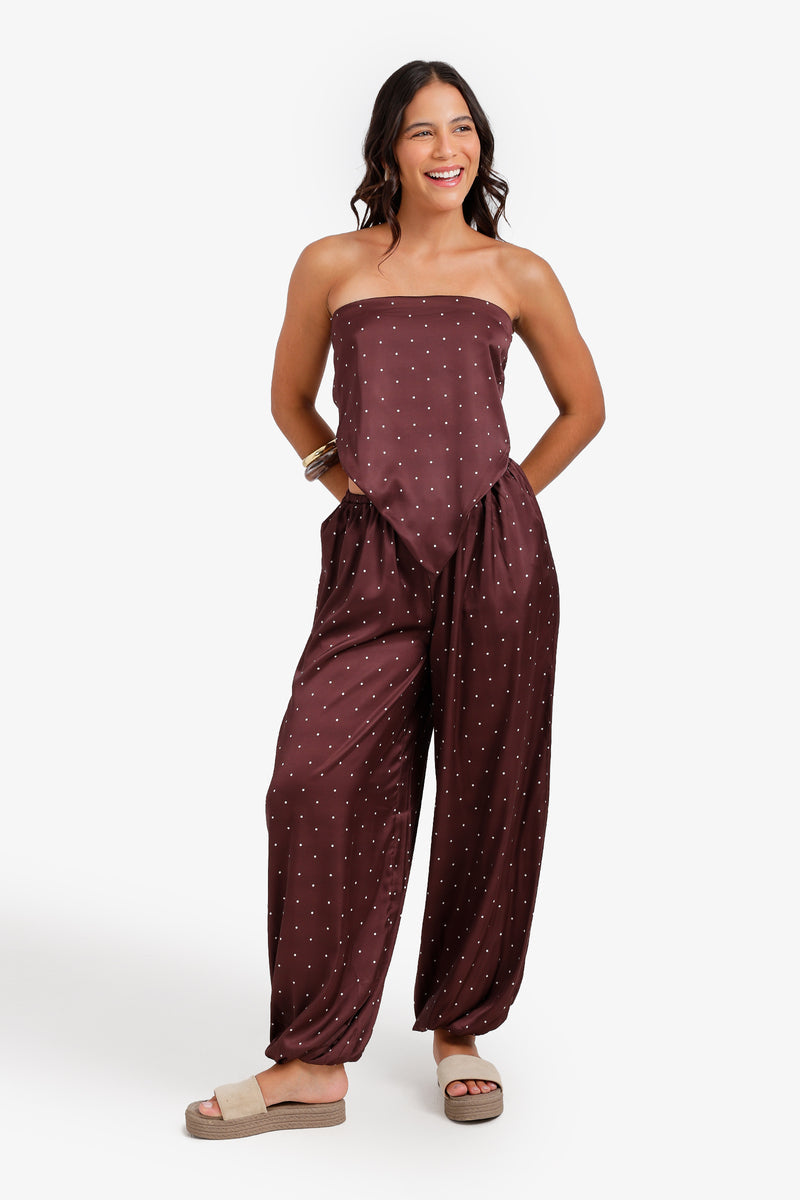 Polka Dot Beach Set - Brown