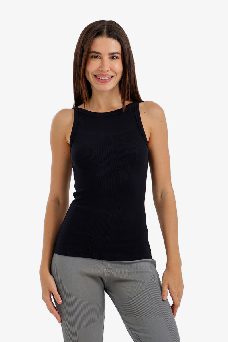 Ribbed Tank Top - Black