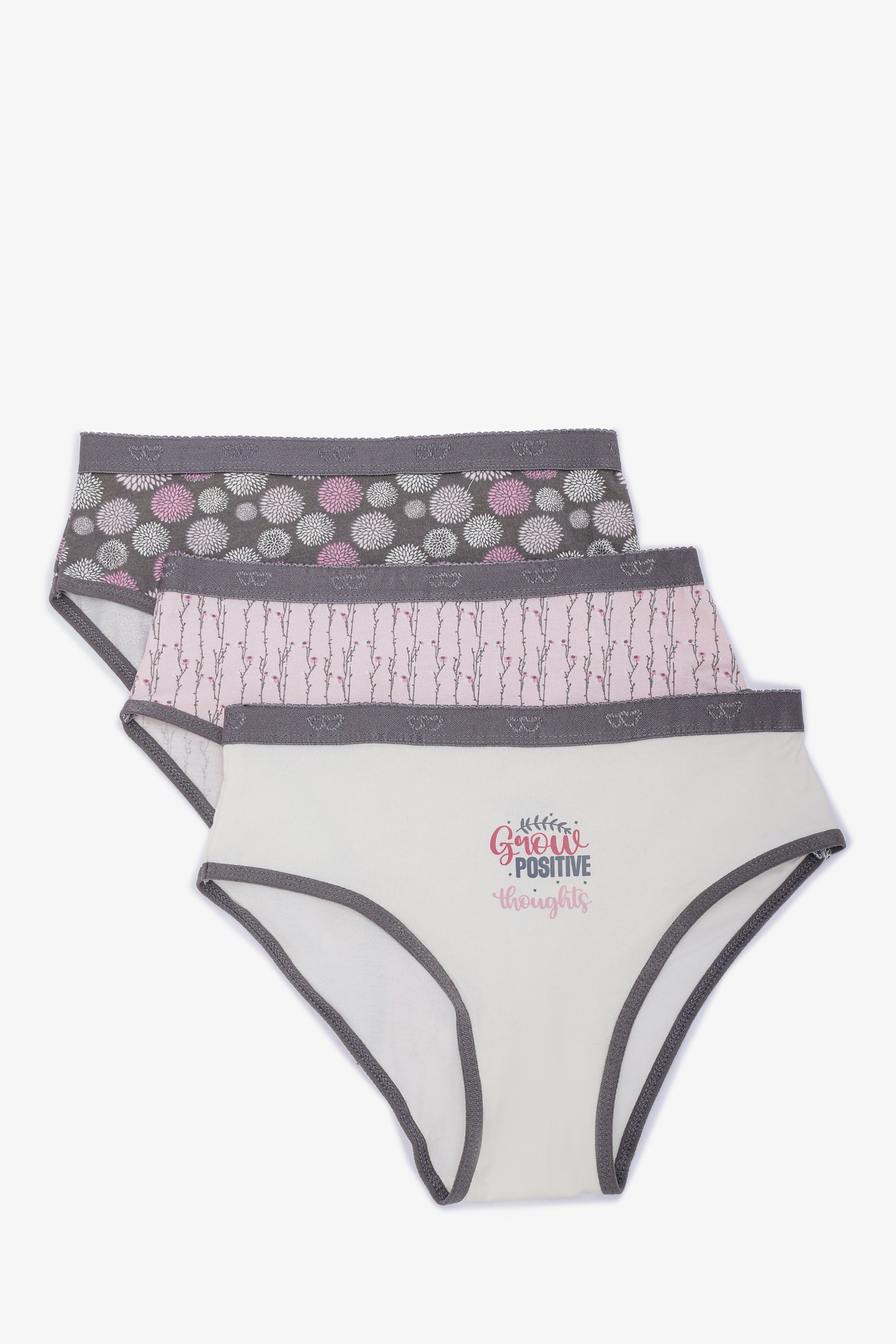 Pack of 3 Cotton Brief Panties Set - Multi-Color