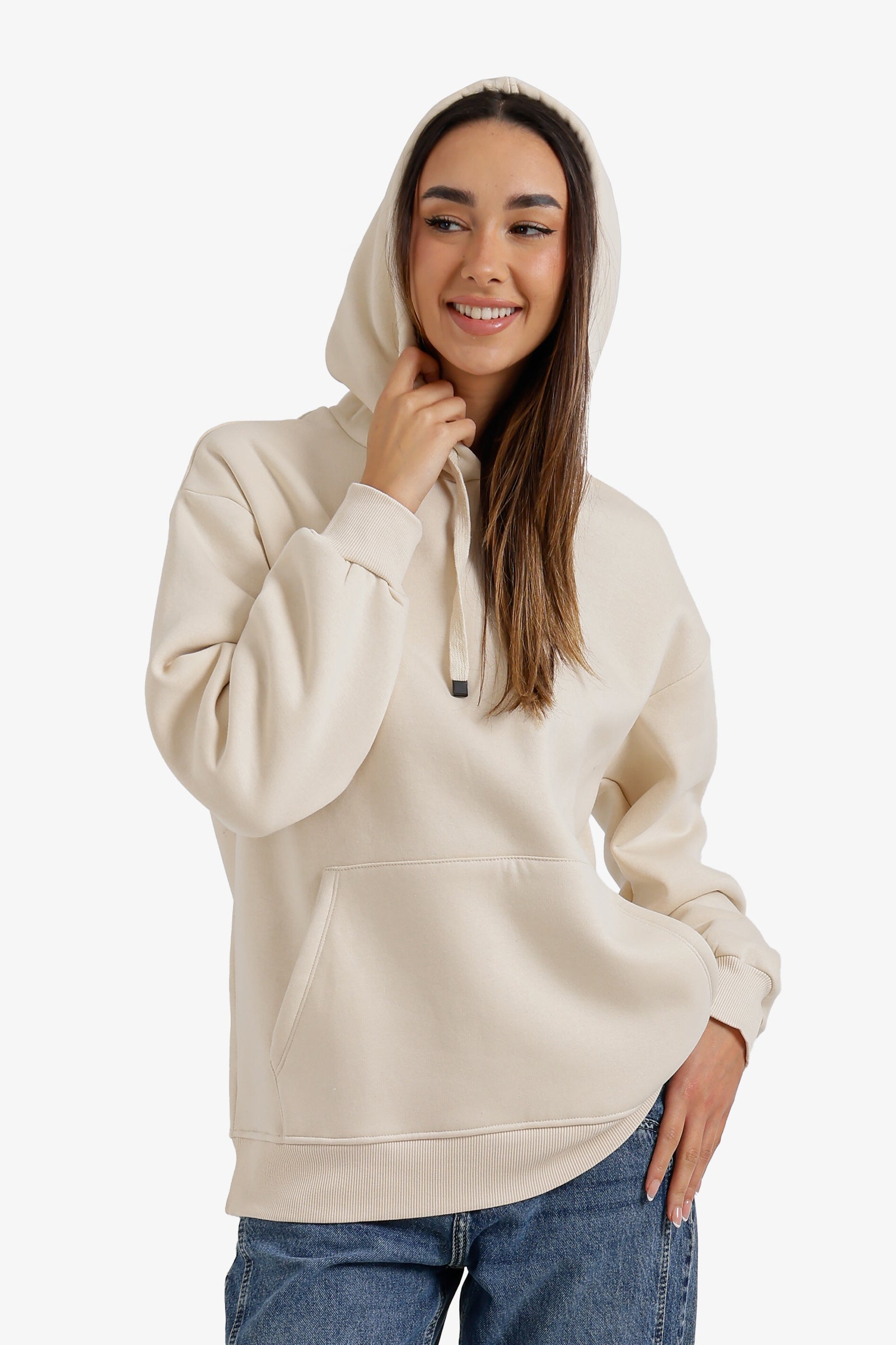 Basic Lounge Hoodie - Light Beige
