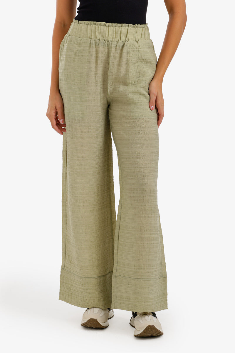 High Waist Wide Leg Lounge Pants - Sage Green