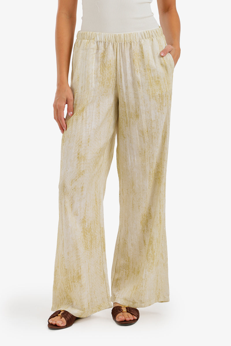 Textured Washed Beach Pants - Yellow