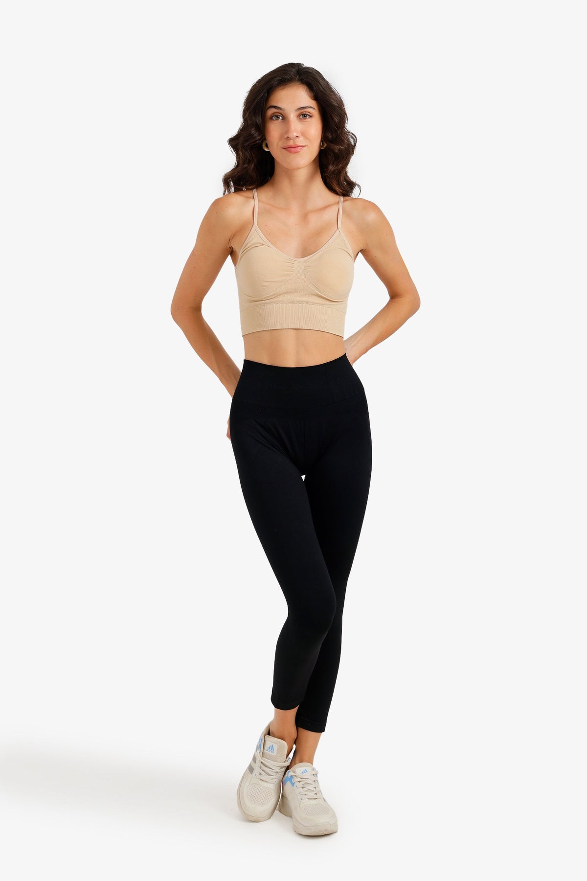 Plain Push-Up High-Waist Leggings – Black