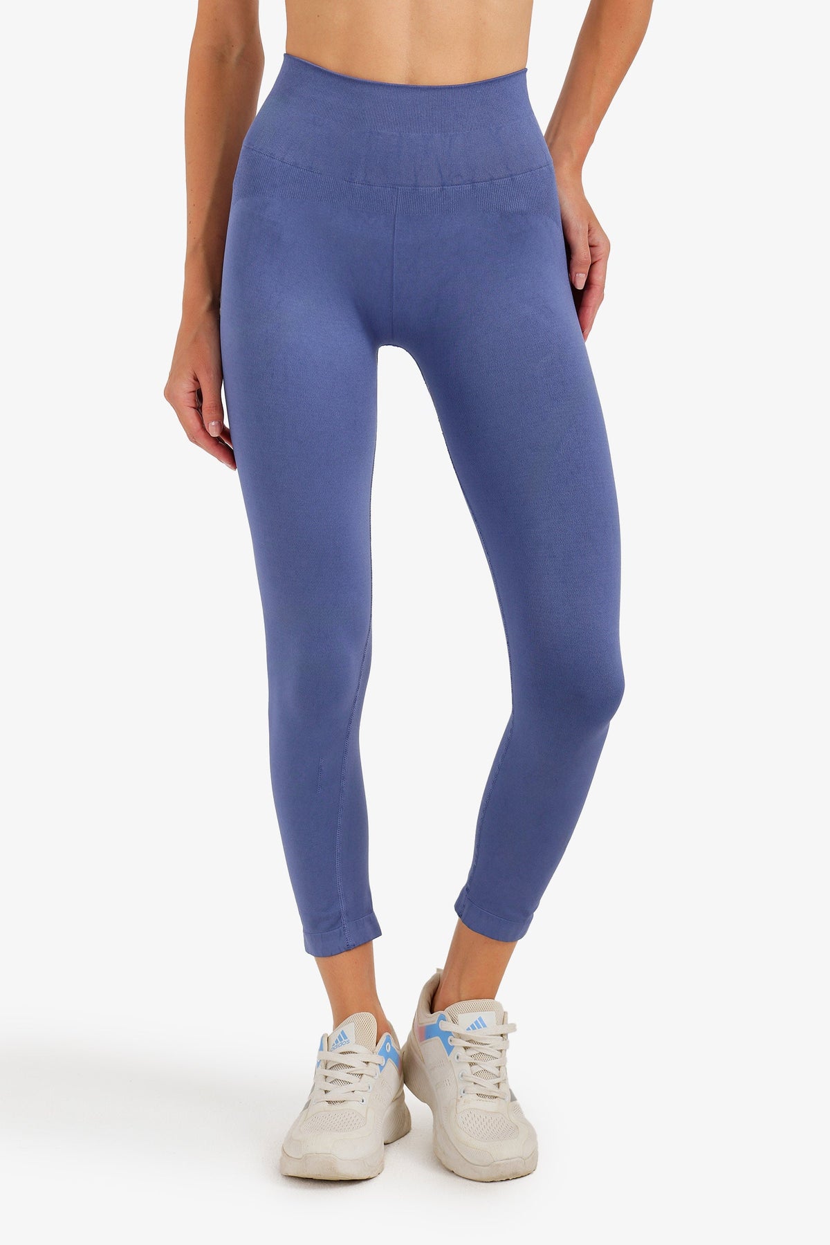 Plain Push-Up High-Waist Leggings – Dusty Blue