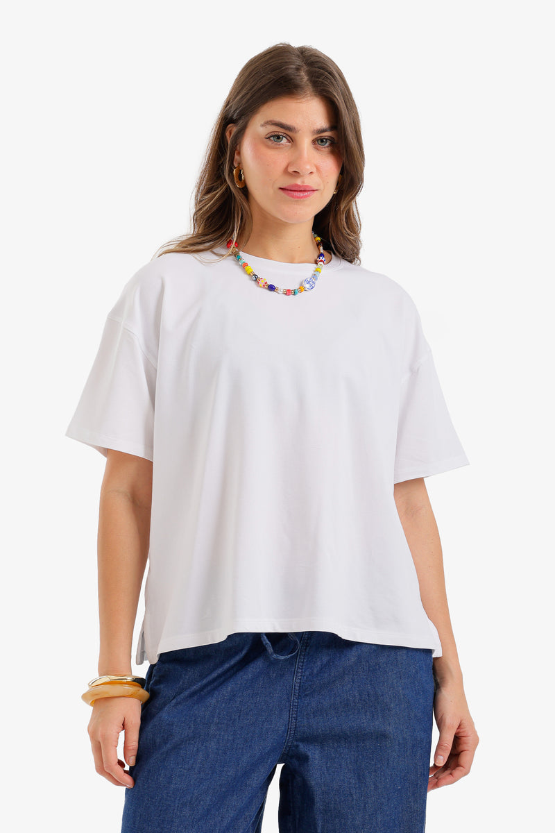Drop Shoulder T-Shirt - White