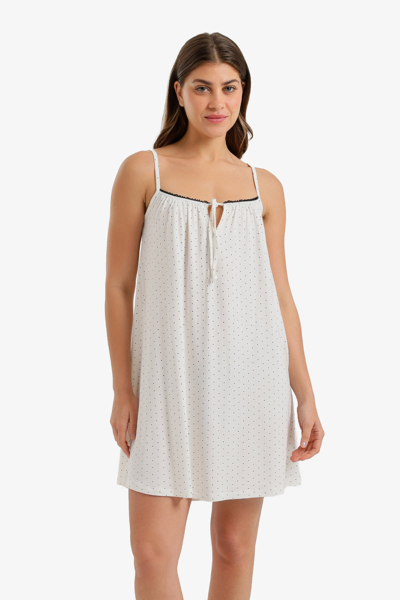 Polka Dot Nightgown - Off White