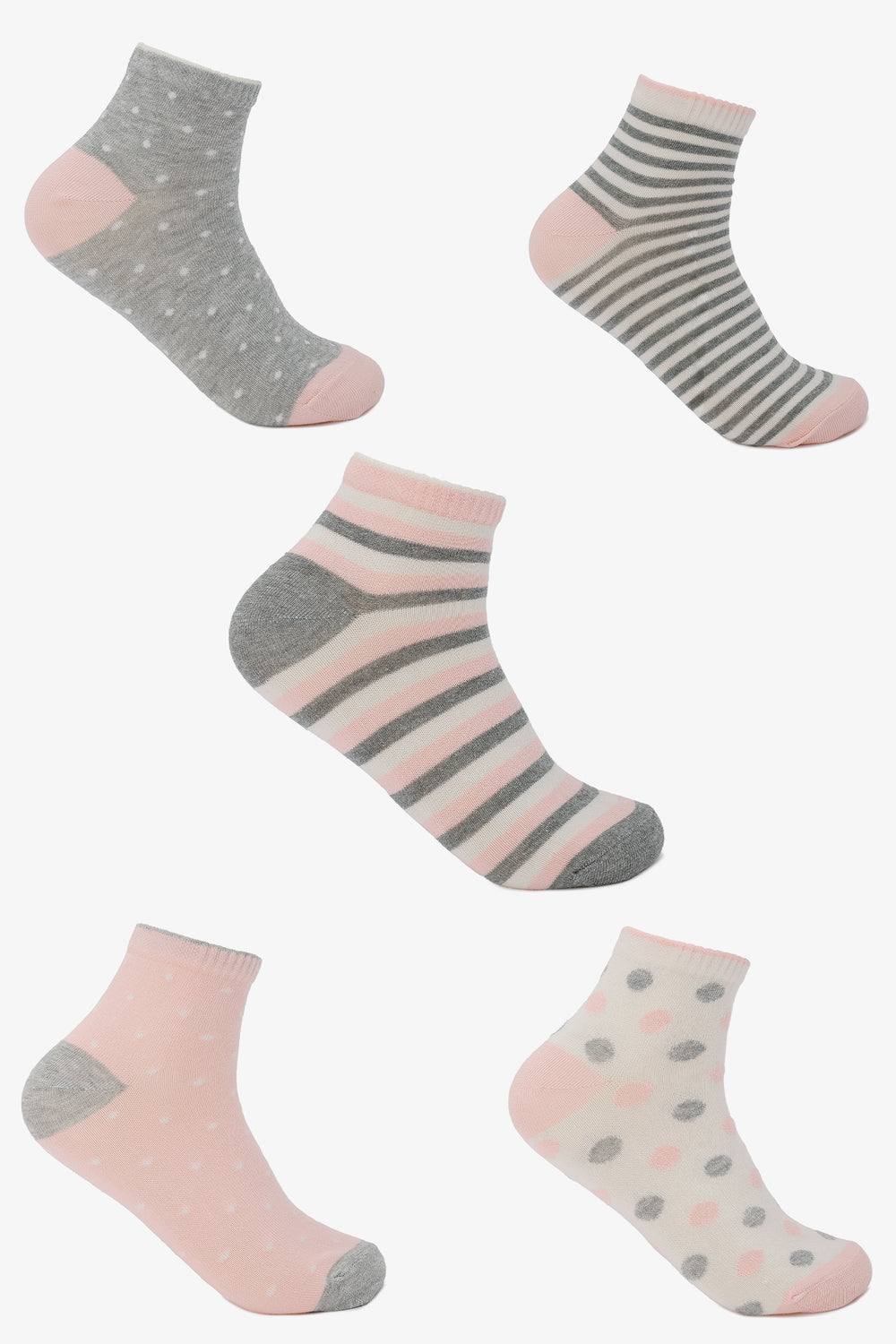 Mixed Print Socks - 5 Pairs - Multicolor