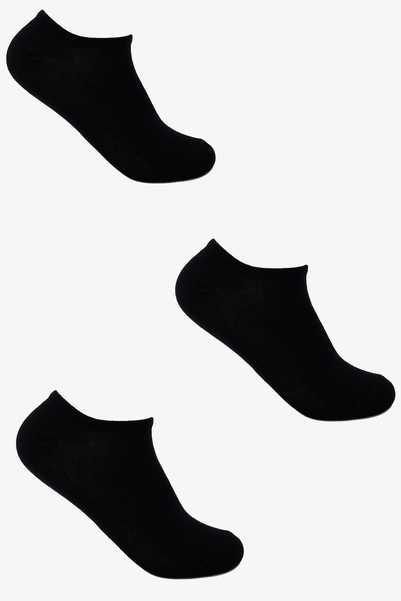 Low-Cut Socks - 3 Pairs - Black