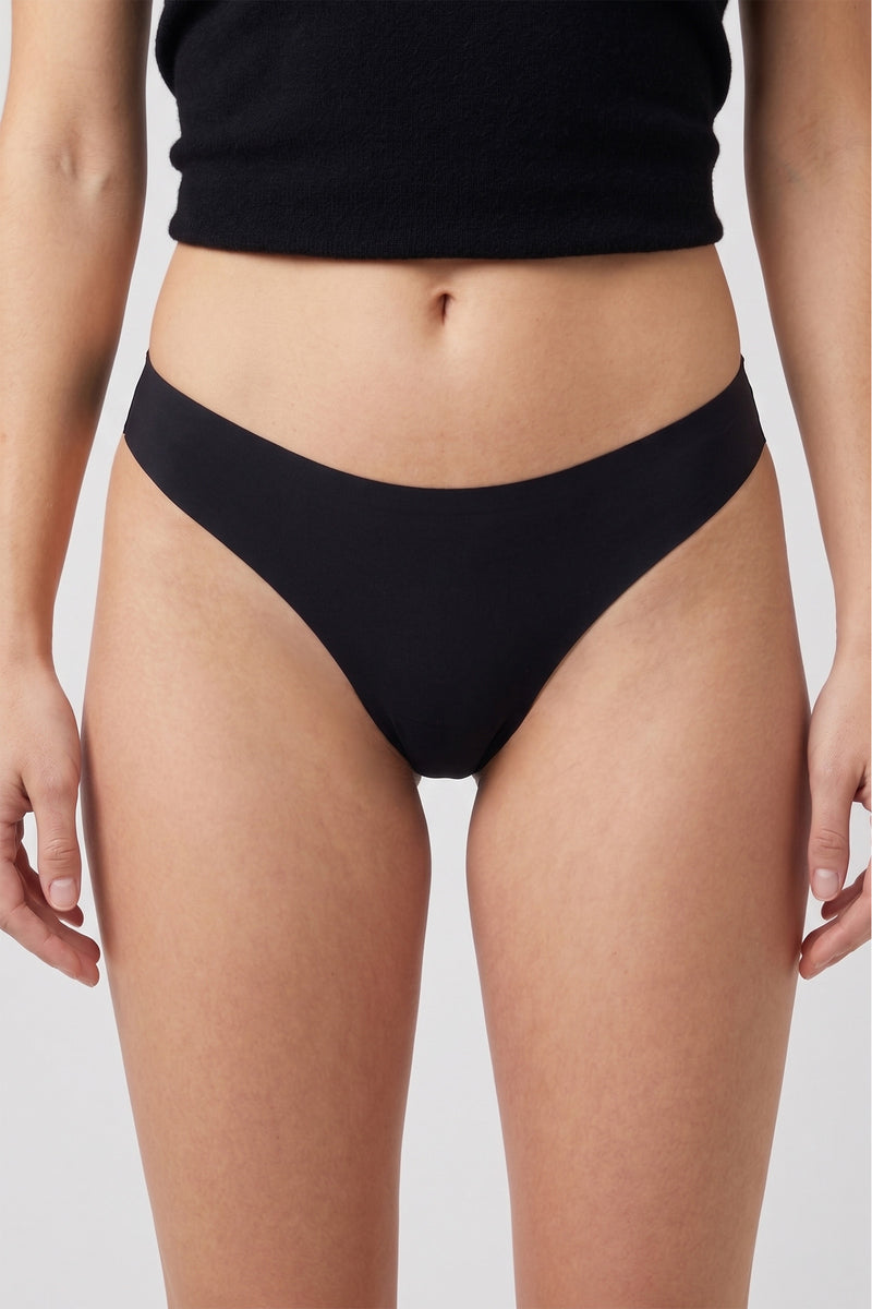Laser Cut Bikini Panty - Black