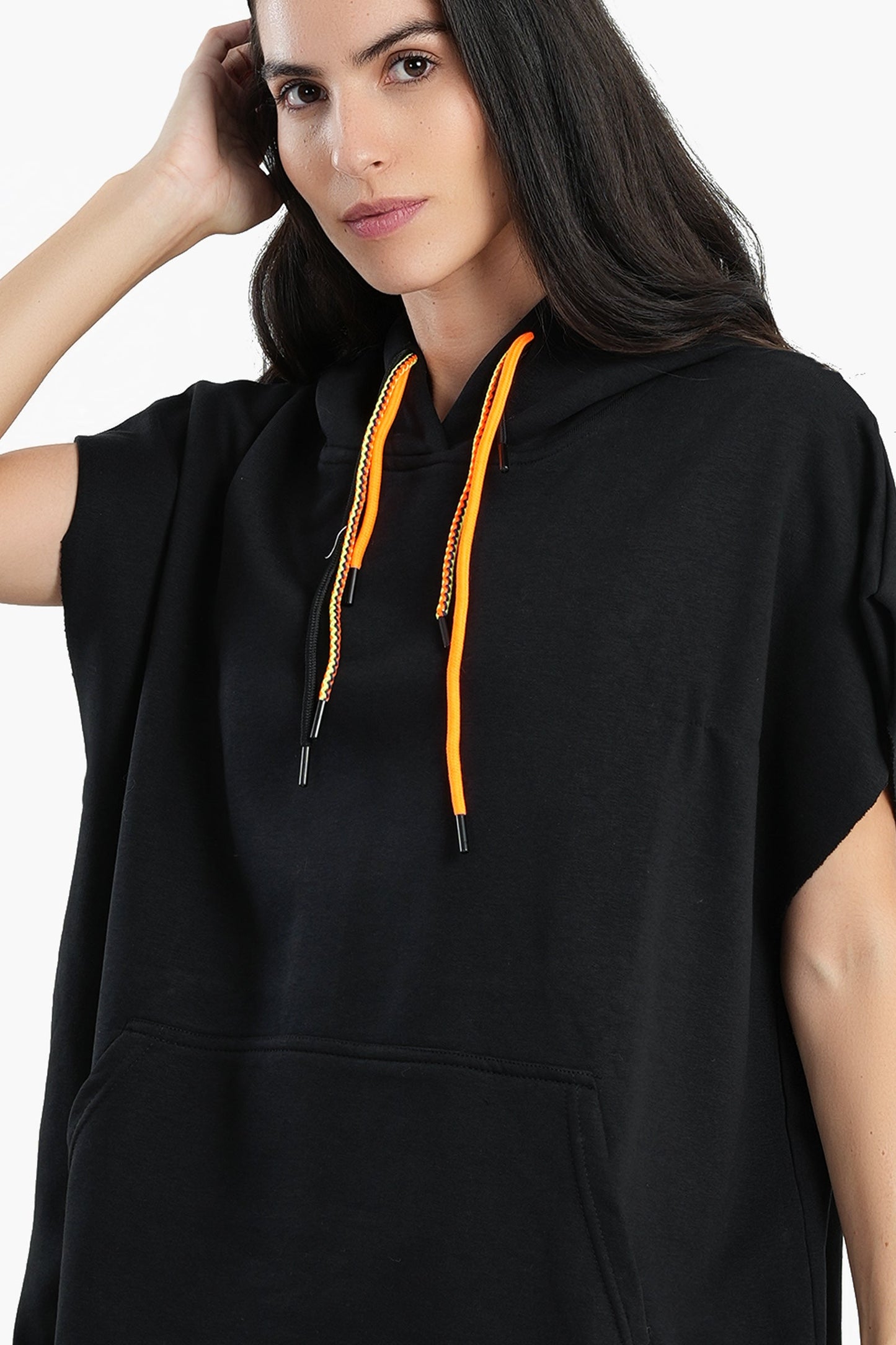 Cotton Hoodie with Short Sleeves