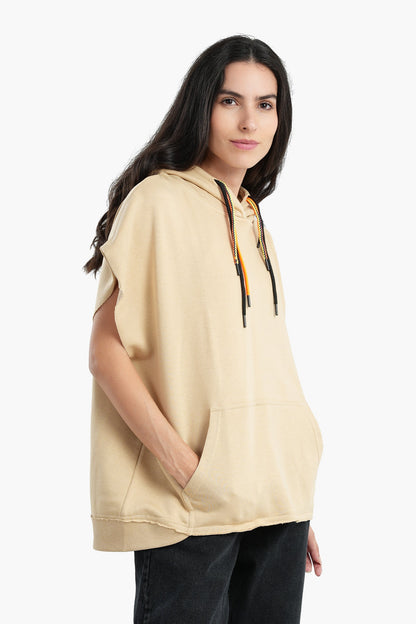 Cotton Hoodie with Short Sleeves