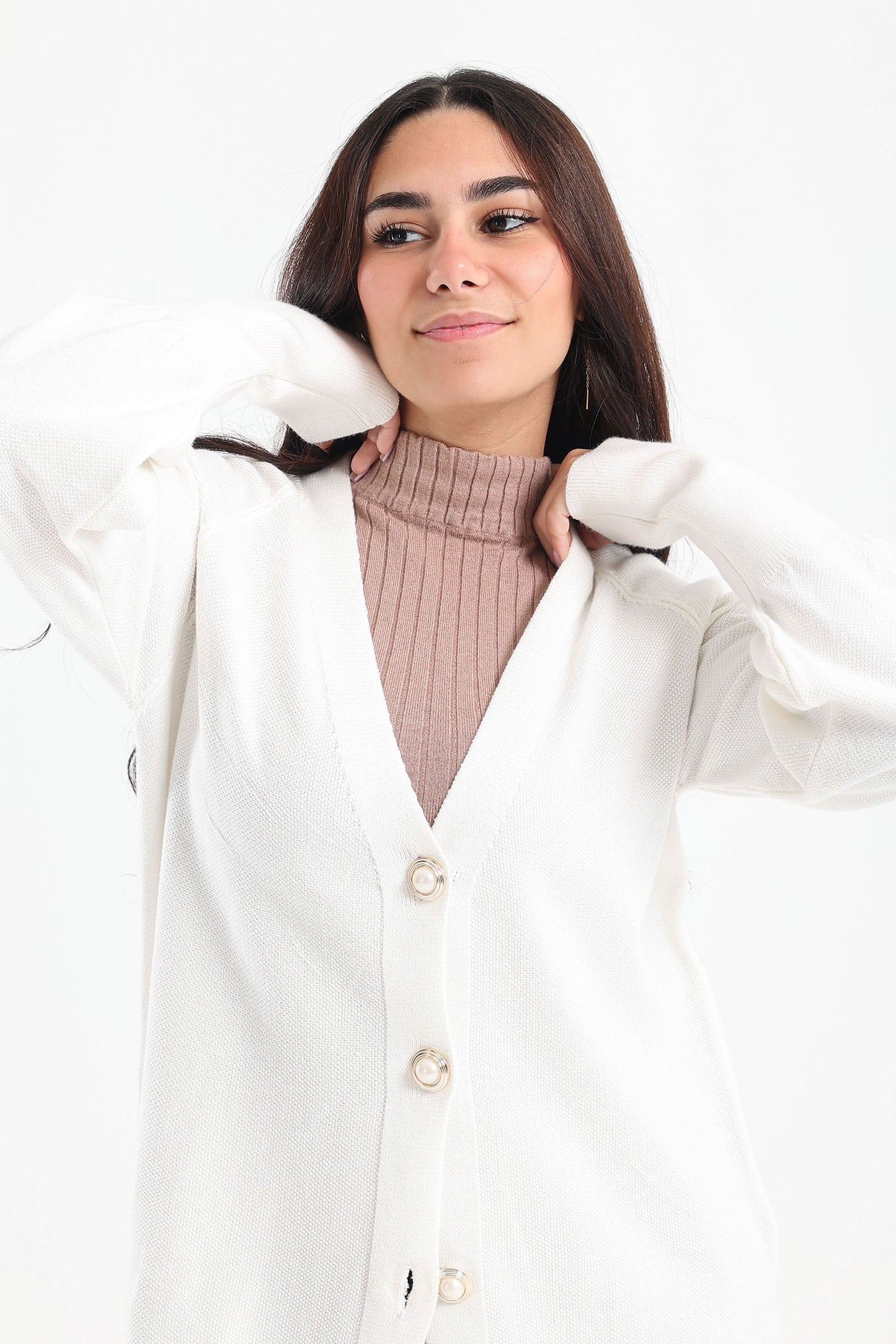 Midi Cardigan with 3 Buttons