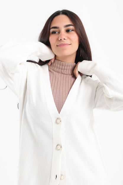 Midi Cardigan with 3 Buttons