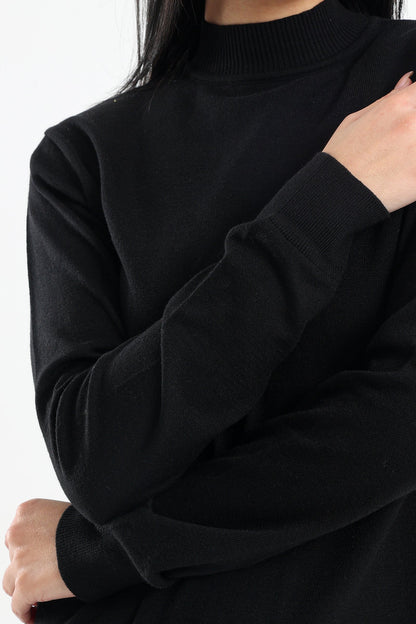 Ribbed Hem Plain Pullover