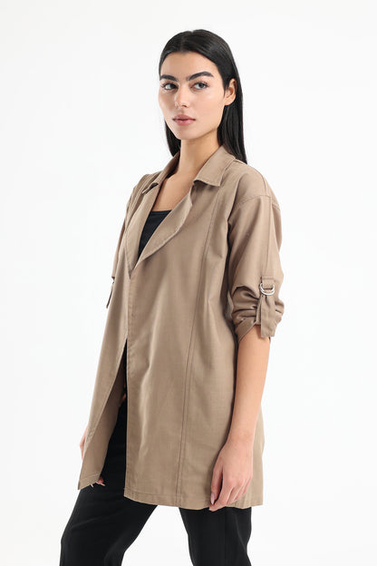 Lightweight Long Sleeves Jacket - Coffee