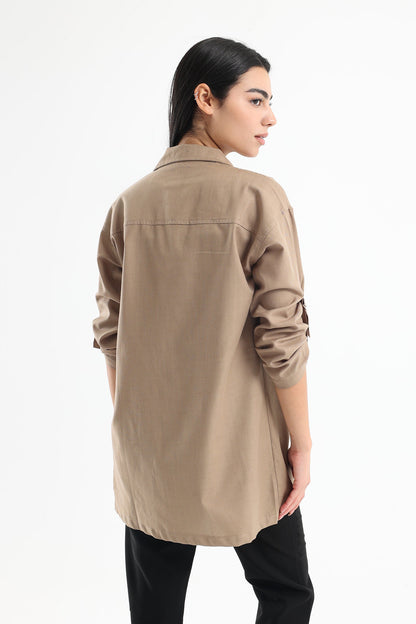 Lightweight Long Sleeves Jacket - Coffee