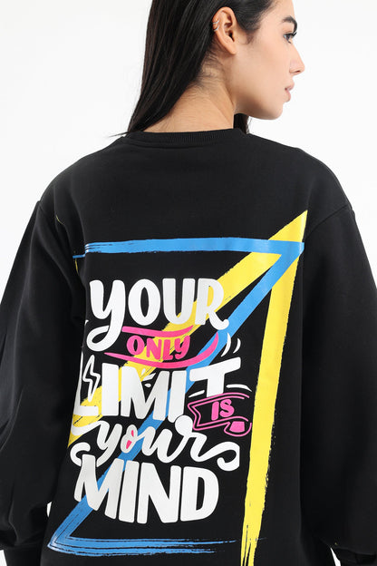 Black Back Print Lounge Sweatshirt