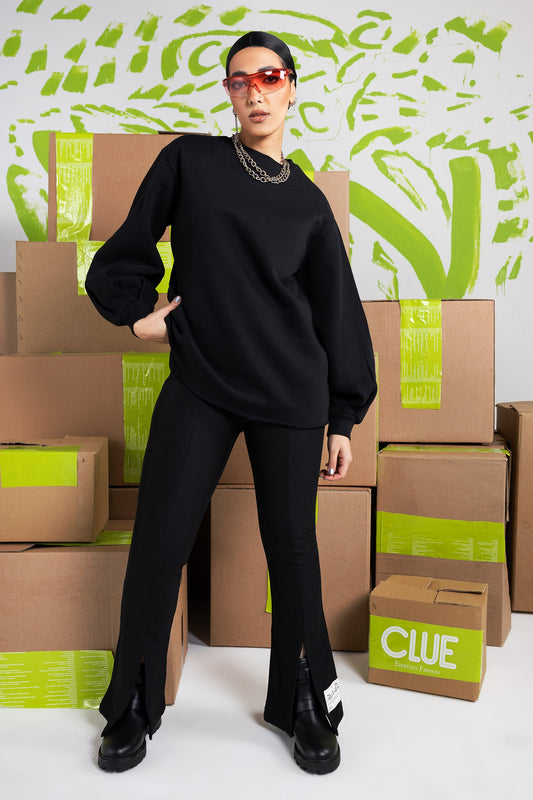 Black Back Print Lounge Sweatshirt