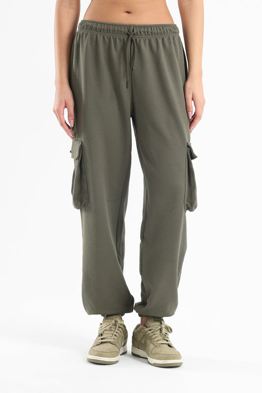 Olive Green Parachute Pants