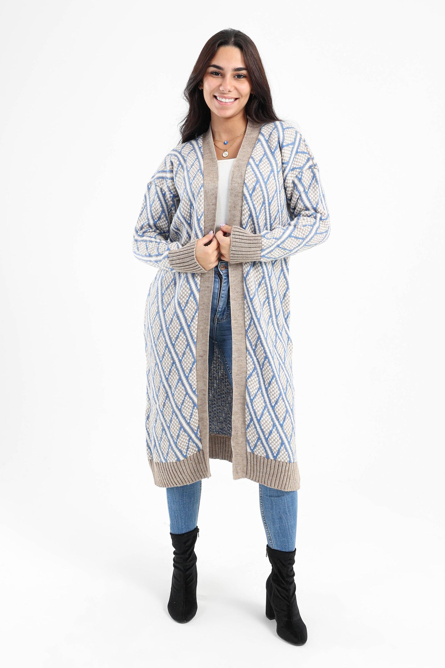 Long Puffy Sleeves Cardigan