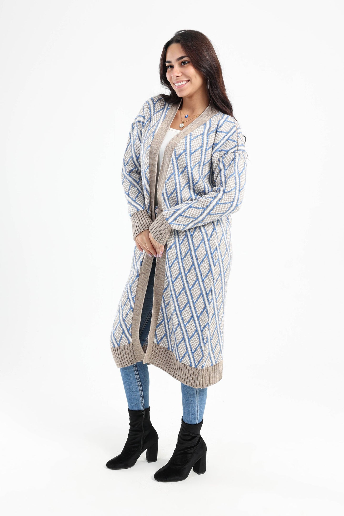 Long Puffy Sleeves Cardigan