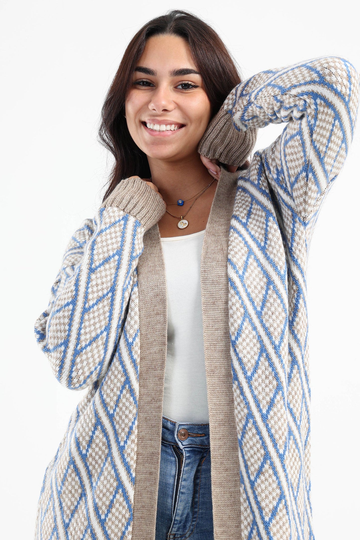 Long Puffy Sleeves Cardigan