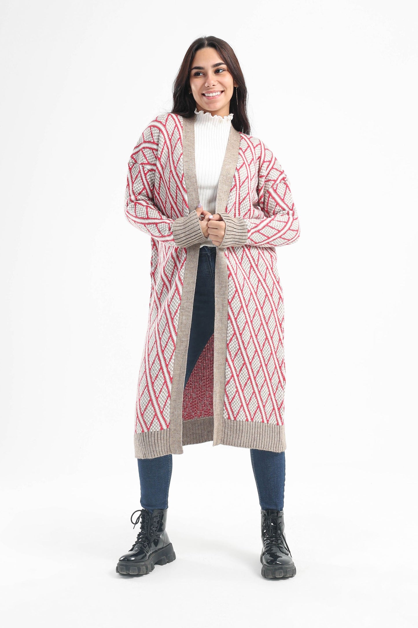 Long Puffy Sleeves Cardigan