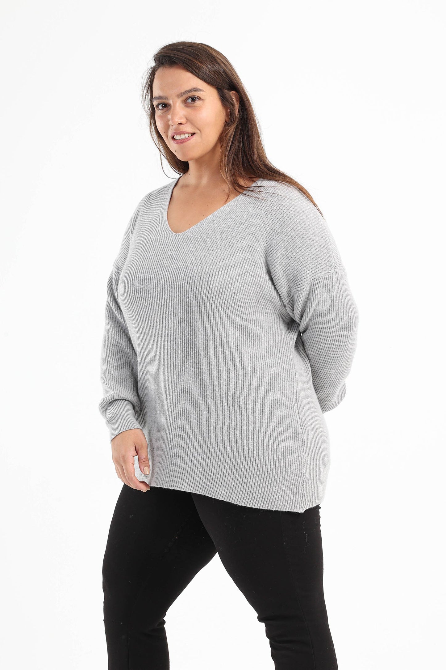 Deep V-Neckline Pullover