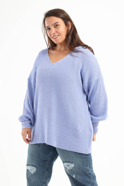 Deep V-Neckline Pullover