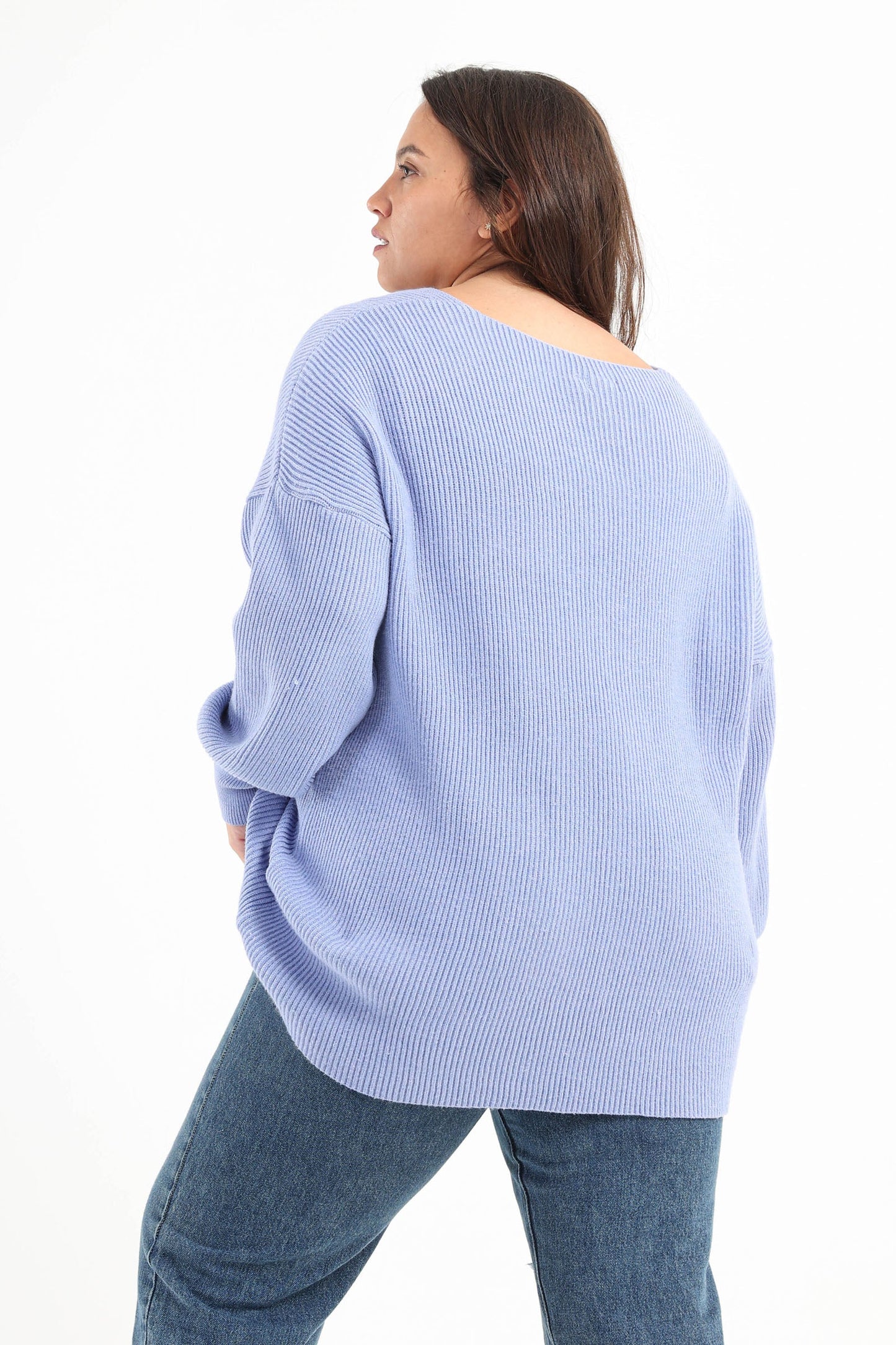 Deep V-Neckline Pullover