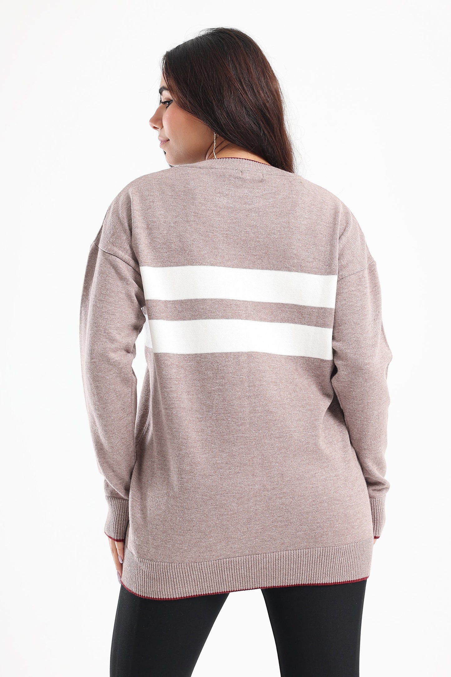 Wide Stripes Pullover - Coffee