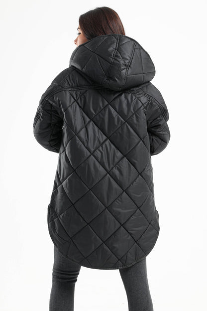 Rounded Hem Puffer Jacket