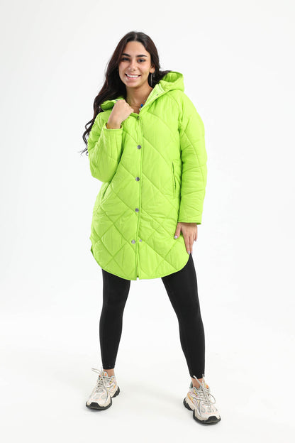 Rounded Hem Puffer Jacket