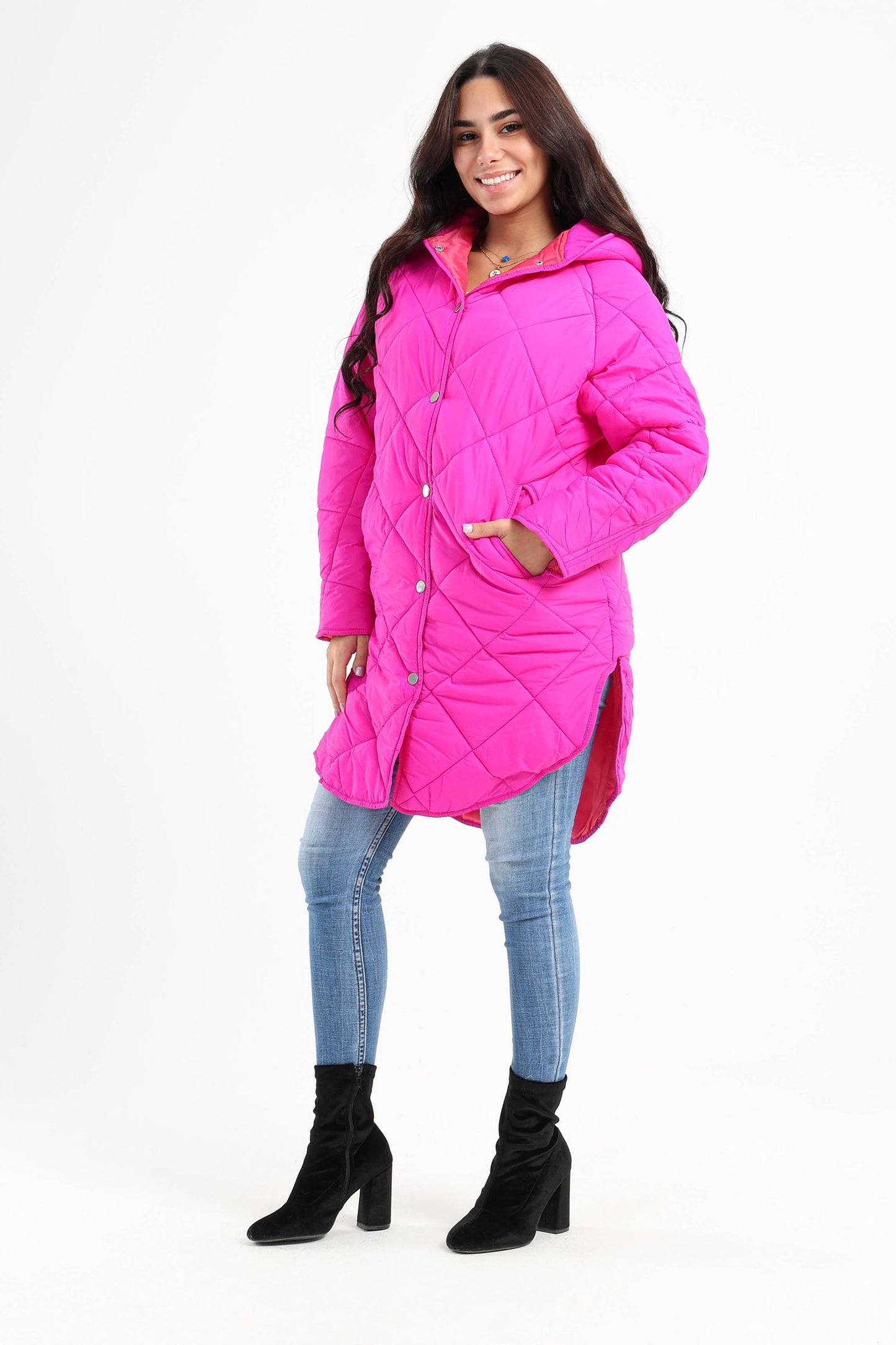 Rounded Hem Puffer Jacket