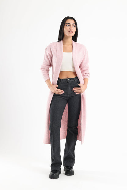 Double Collar Long Cardigan