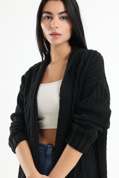 Ribbed Long Sleeves Cardigan