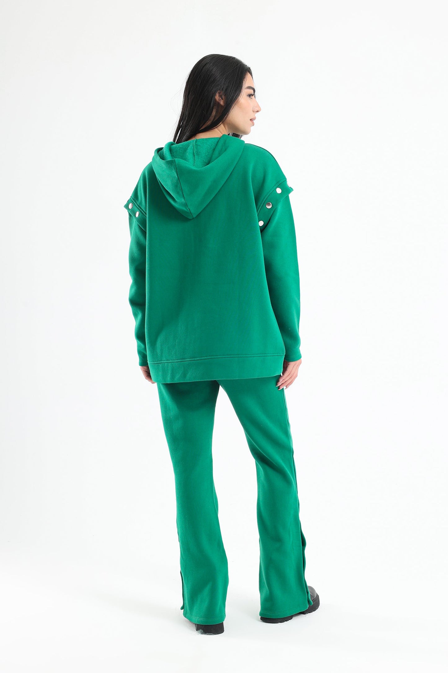 Detachable Sleeves Loungewear Set - Green