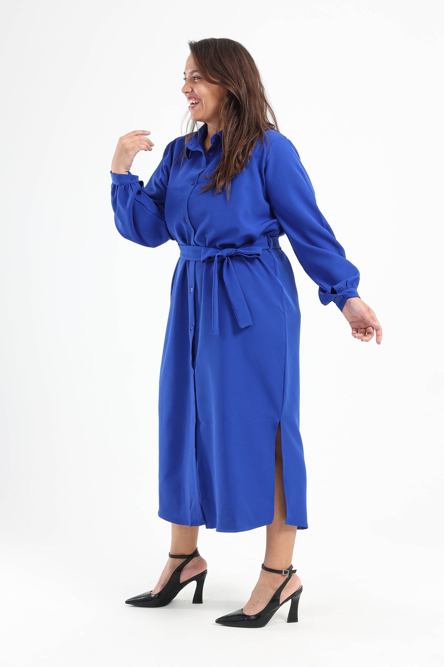 Long Sleeves Midi Shirt Dress